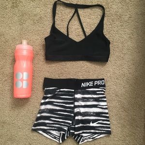 Tiger Striped Black & White Nike Pro Shorts